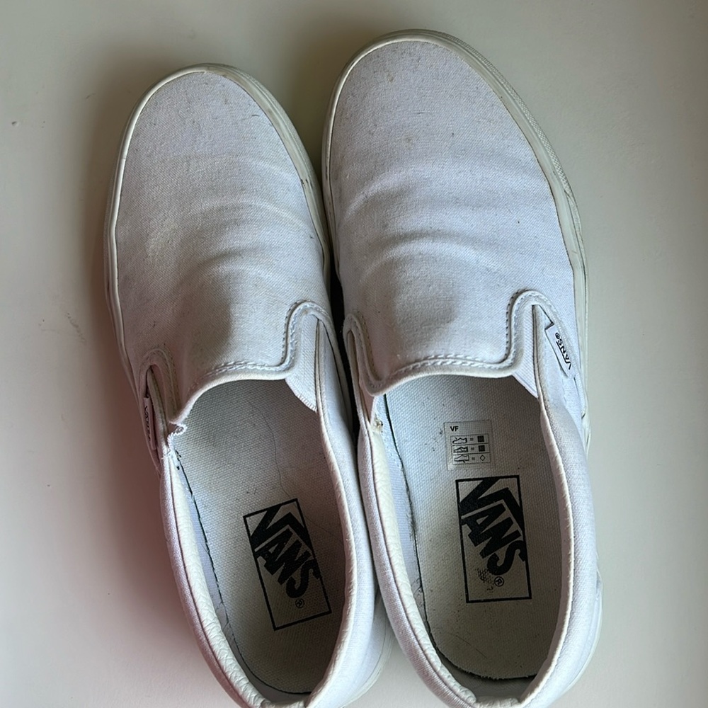 White Slip On Vans
